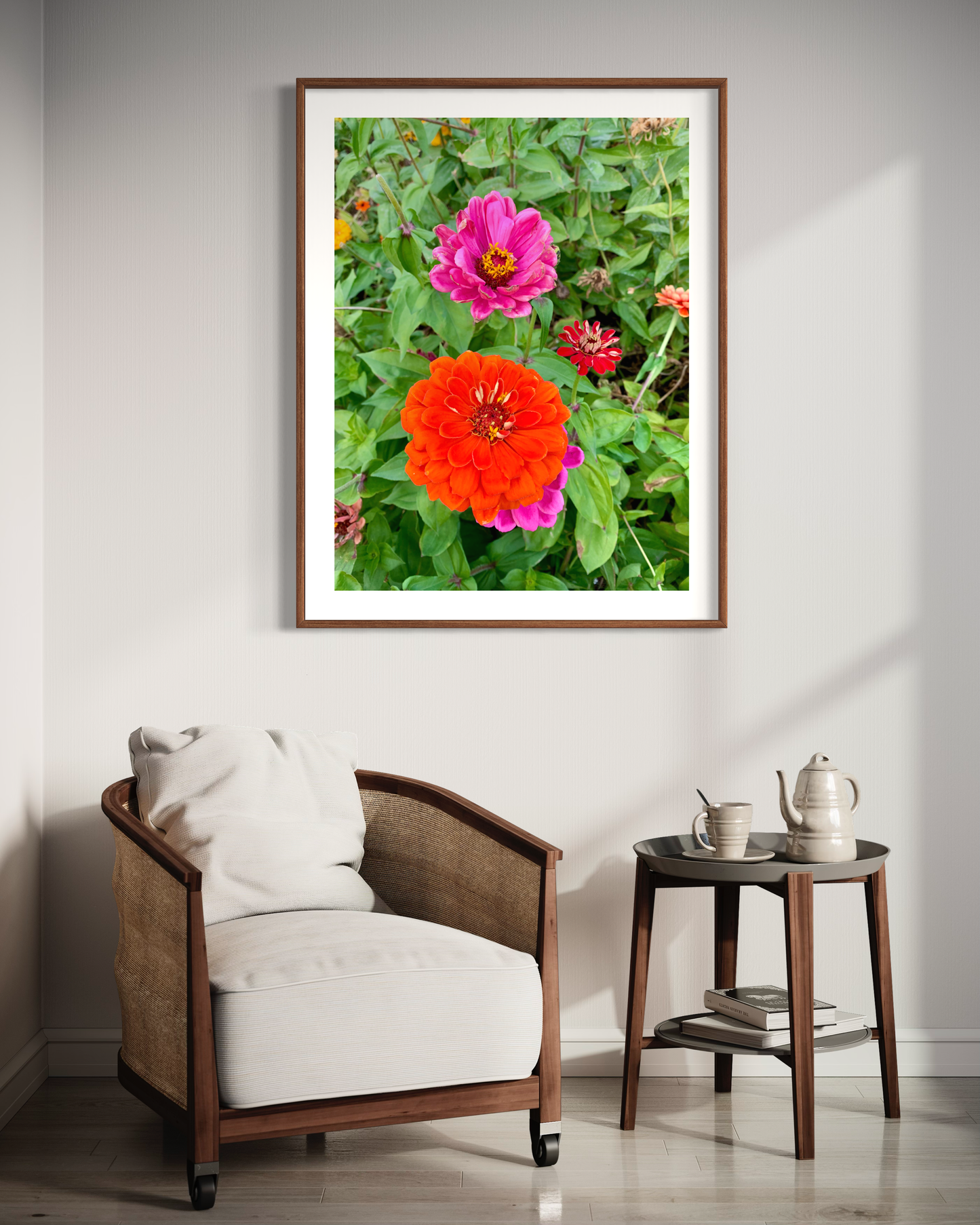 Zinnia and Dahlia Flowers